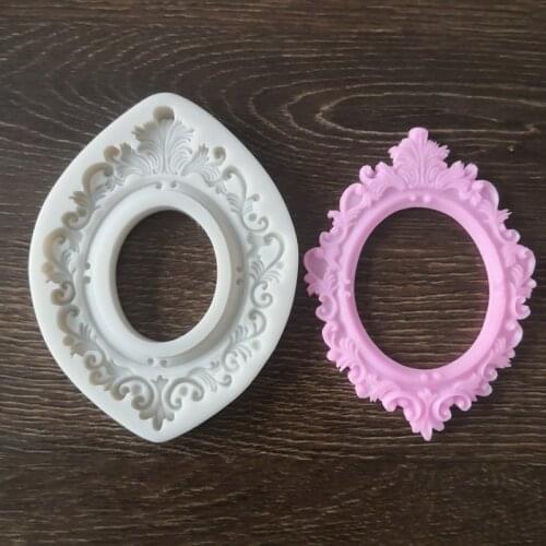 New style embossed photo frame silicone fondant mold DIY chocolate cake lace decoration tool