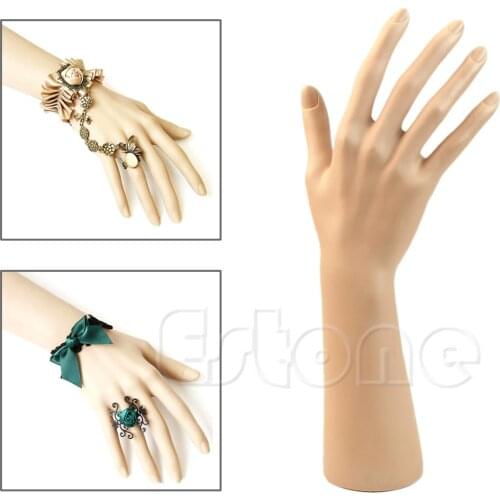 Nail Art Fake Model Watch Ring Bracelet Gloves Stand Display Mannequin Hand J60E