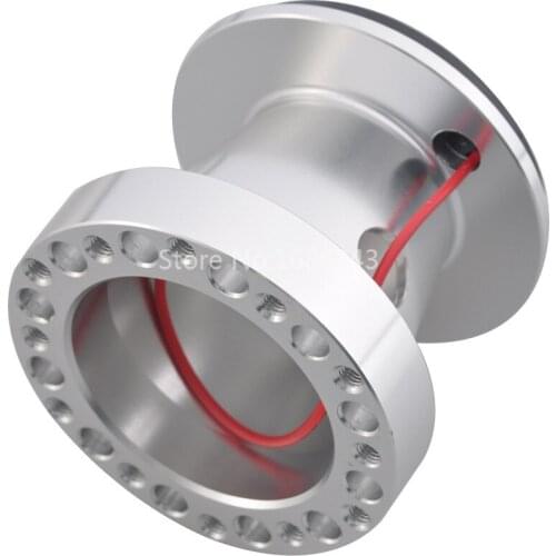 Silver Aluminum Steering Wheel 6-Hole Boss Kit Hub Adapter Fits for Nissan R32 All