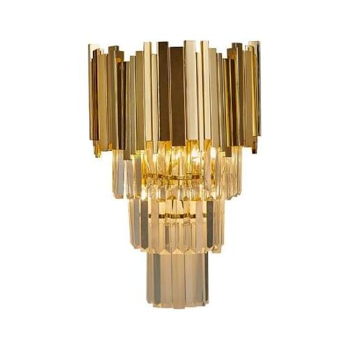 Nordic light luxury crystal wall lamp simple bedroom bedside wall lamp post modern creative restaurant living room wall lamp