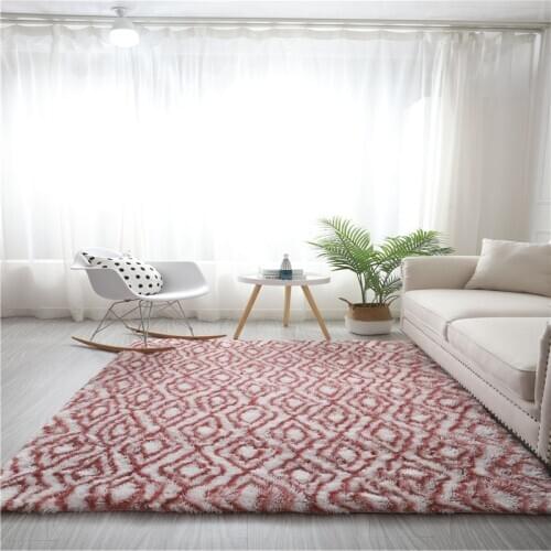 Nordic ins tie-dyed carpet living room coffee table rug long-haired bedroom bay window floor mat thickened balcony carpet