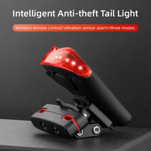 Smart Wireless Remote Control Bicycle Tail Rear Light Alarm Warning Waterproof USB Charge Cycling Taillight Bike LED Lights