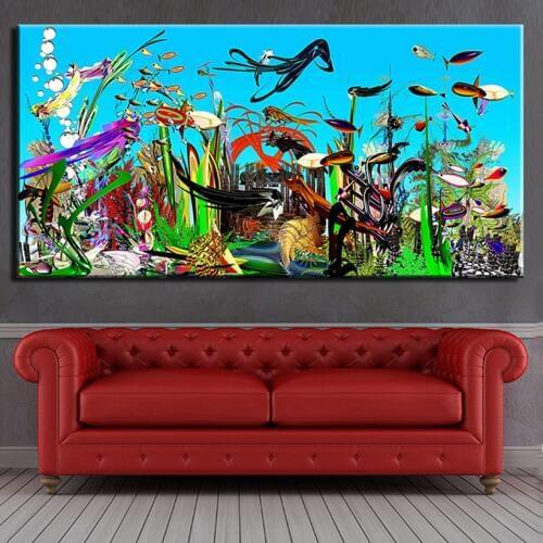 Modern Abstract Mentalistic Oceanography Incantations on Canvas Art Painting for Living Room Bedroom Decor Paintings no frame