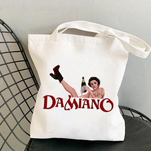 Shopper Damiano Drink Maneskin Kawaii Bag Harajuku women Shopping Bag Canvas Shopper Bag girl handbag Tote Bag Shoulder Lady Bag