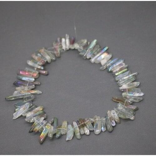 Green Gradient Smotth Healing Crystal Quartz Bead, Top Drilled Point Pendant, Rock Fashion Women Fine Jewelry Necklace-Kindgems