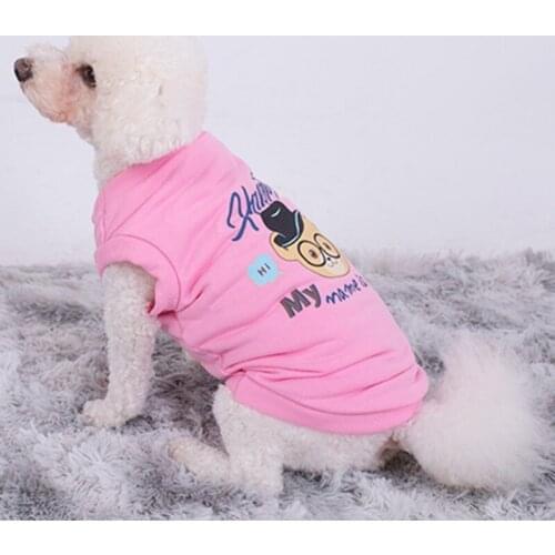 Dog Printed Cartoon Vest Puppy Kitten Vest Cat Pet Breathable Clothes For Small And Medium-sized