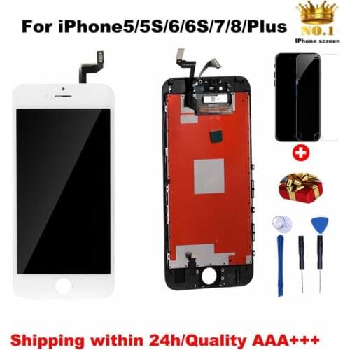 AAA +++High quality for iPhone 5 5S 6 6plus 6S 6S plus 7 7plus 8 plus LCD, replaceable 3D touch screen assembly OLED True Tone