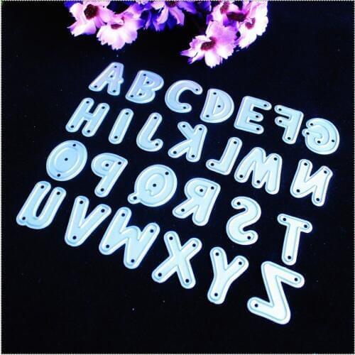 26pcs/Set Alphabet Letter Metal Cutting Dies Stencils for DIY Scrapbooking Photo Album Decorative Embossing DIY Paper Card Craft