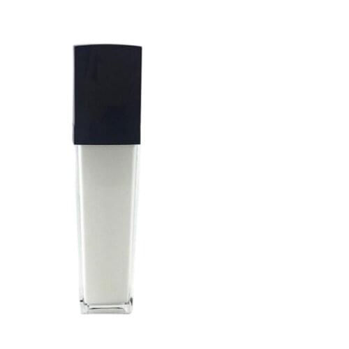 50ml square shape acrylic bottle plastic bottle silver/black pump black lid for serum/lotion/foundation mens cosmetic packing