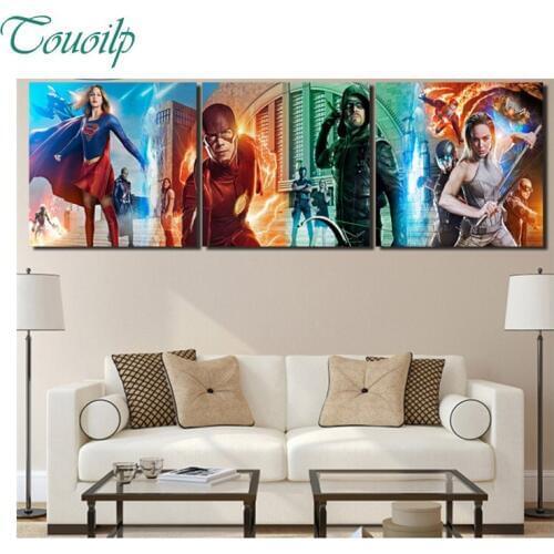 5D Diamond Painting Cross Stitch Full Mosaic Decorative Diy 5d Diamond Embroidery Arrow Hero Super Girl Kids Gifts Wall stickers