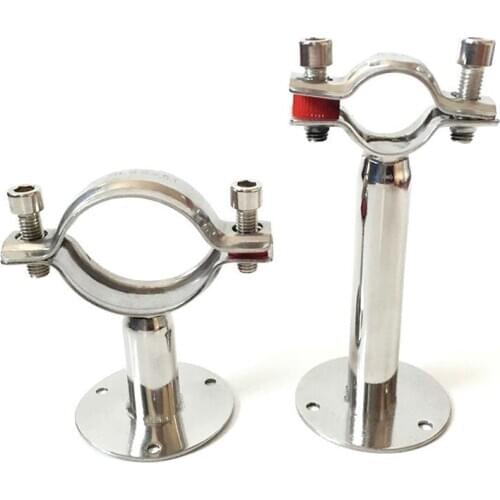 70-76mm 3" 76mm Pipe Hanger Bracket Clamp Support Clip With Base Plate 304 Stainless Steel For Beer Brewing L=50mm