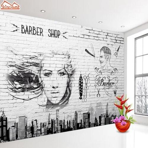 8d Crystal Silk Barber Shop Mural Brick Wallpaper 3d Contact Wall Paper Papers Home Decor Wallpapers for Living Room Salon Art