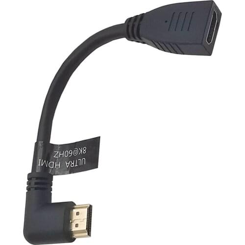 90 Degree Right Angled HD-2.1V Male To Female Cable 4K 120HZ 8K UHD HDR 48Gbps HDMI-compatible Cable For PS4 HDTV Projectors