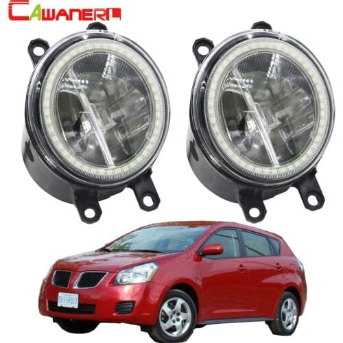 Cawanerl For Pontiac Vibe 2008 2009 2010 Car LED Bulb 4000LM Fog Light + Angel Eye DRL Daytime Running Light H11 12V 2 Pieces