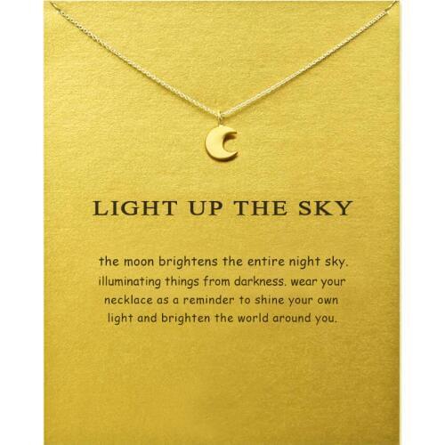 Trendy Moon Pendant Necklace For Women Minimalist Gold Silver Color Chain Choker Necklaces Card Party Gift Jewelry