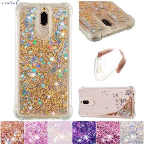 For Huawei Nova 2i Glitter Cover Mate 10 Lite Soft Silicone Bumper Case RNE-L21 RNE-L23 Bling Dynamic Quicksand Funda RNE L21