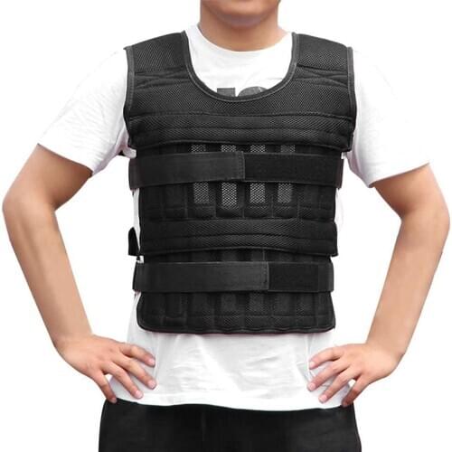 15KG 30KG Loading Weight Vest Adjustable Weights Jacket Breathable Shockproof with Multi Pockets For Running Weight Lifting