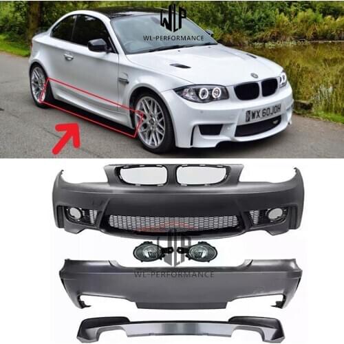 E82 E87 E88 1 series 1M style car body kit front bumper rear bumper rear diffuser for BMW E82 1M car styling 07-14