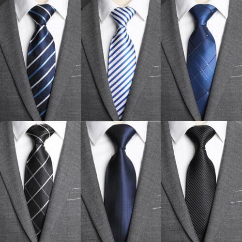 Ties Men Classic Business Formal Business Wedding Dress Tie Mens Gifts Stripe Grid Fashion Shirt Dress Accessories 8cm Necktie