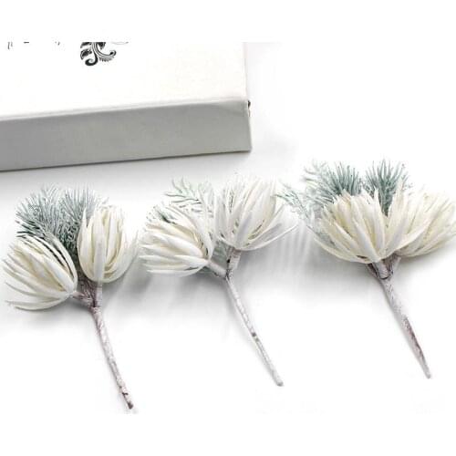 1Pcs Artificial Flowers DIY Fake Flowers Pine Grass Plastic Fake Plant Pine Branches Wedding Party Decoration Christmas Decor