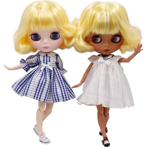 ICY DBS factory blyth doll joint body Glossy face or frosted face yellow curly hair DIY sd gift toy