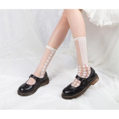 Lolita Girl Sweet Crystal Lace Dot Design Stockings JK Socks D351