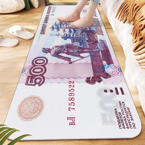 New Rubles Currency Carpet Anti-slip Carpets And Flannel Carpet Floor Mats Room Bedroom Living Carpet Decoration Kitchen Room