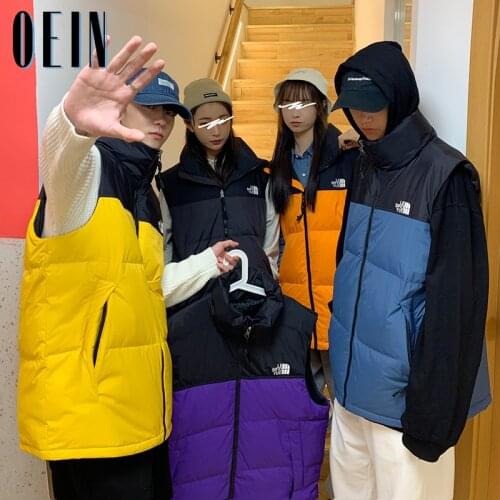 OEIN Mens Cotton Vest Jackets 2021 Winter Warm Sleeveless Men Jacket Fashion Casual Patchwork Vest Men Autumn Thicken Waistcoat