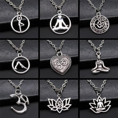 Om Sign Yoga Symbol Minimalist Round Shaped Yoga Om Charms Namaste Pendant Necklace Fit Women Party Gift Jewelry Handicrafts