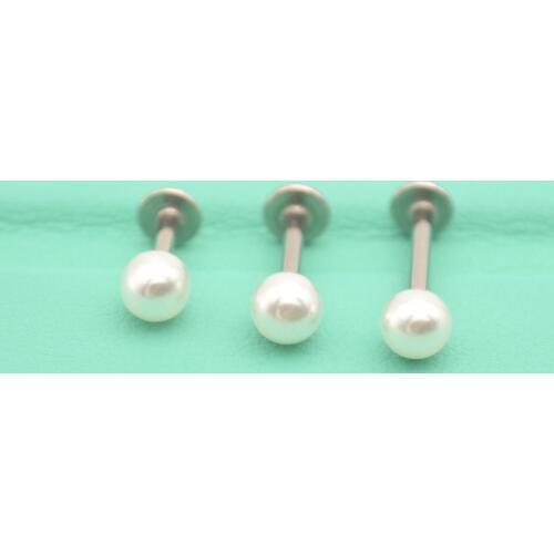 Pearl Labret Lip Piercing Stud Tragus Piercing Ear Gauges Body Jewelry for Women Jewelry Hiphop Rock Stainless Steel Helix Ring