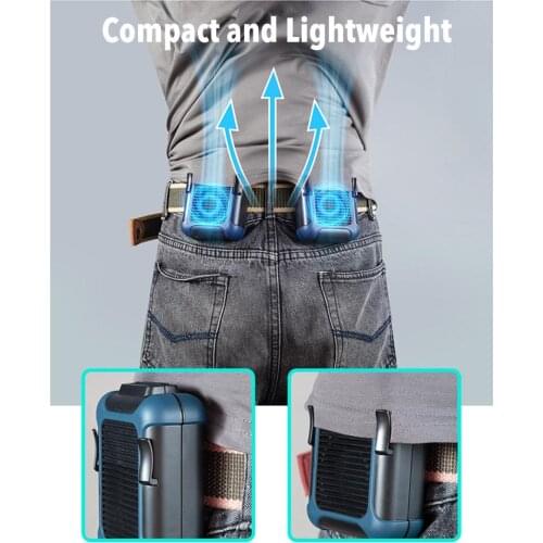 Portable USB Mini Fan Rechargeable Phone Charging And Cooling Fan Clip-on Waist Necklace Fan for Indoor Outdoor Travel Use