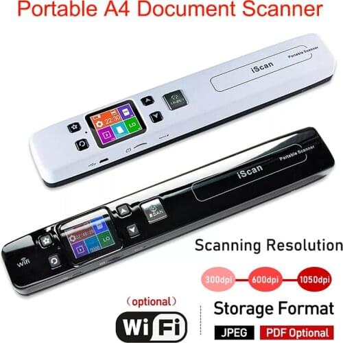 Iscan Portable Handheld Document Scanner A4 Book Image Scanner Wifi 1050DPI High Speed With 1.8inch LCD Display JPG PDF Formate