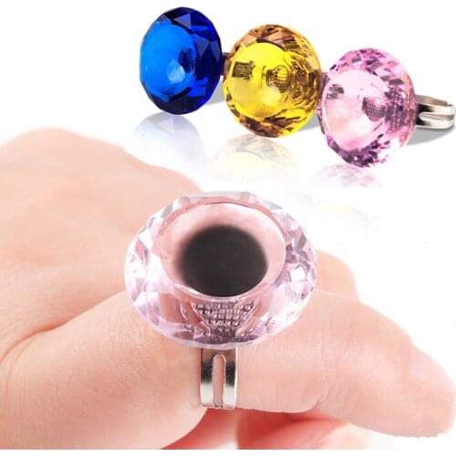 Adjustable Crystal Glue Ring Eyelash Extension Profession Beauty Finger Ring Pallet Holder Makeup Tool For Wholesale Dropshiping