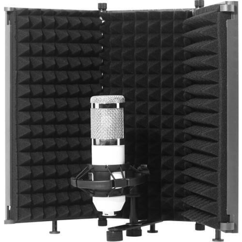 Retail Acoustic Folding 5 Panel Microphone Isolation Shield Recording Sound Absorber Foam Panel Use for Recording Studio