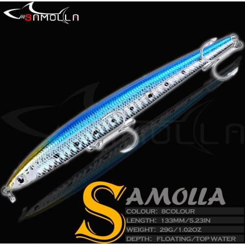 Fishing Lure Pencil Weight 29g 13.3cm Hard Floating Topwater Baits Whopper Trolling Lures Peche Pike Fish Tackle Artificial Bait