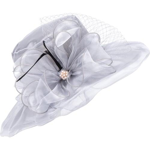 Womens Formal Church Wedding Kentucky Derby Wide Brim Tea Party Sun Hat A342