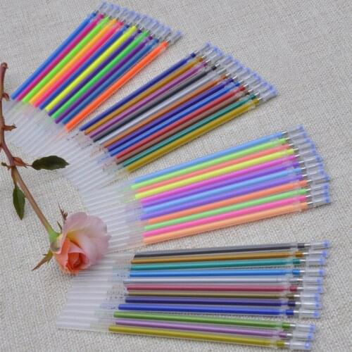 12/24Pcs/Set Colors Gel Pen Refill Rod Glitter Multi Colored Painting Writing Pen Refill Rod Handle School Stationery Supplies