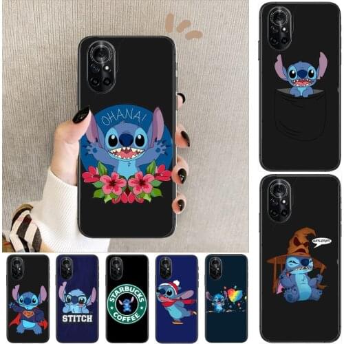 Stitch Clear Phone Case For Huawei Honor 20 10 9 8A 7 5T X Pro Lite 5G Black Etui Coque Hoesjes Comic Fash design