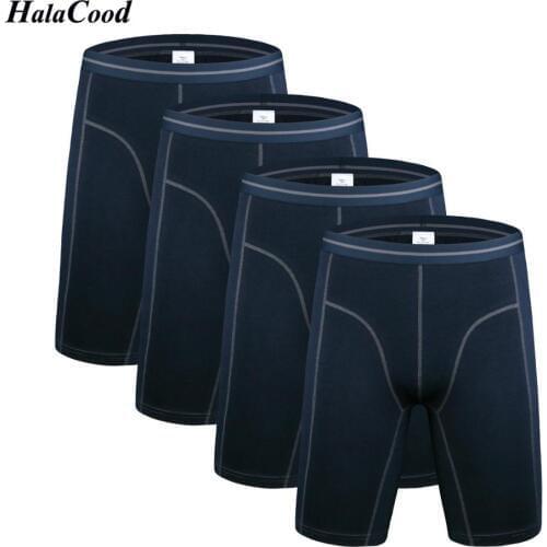 4Pcs/lot High Quality Sexy Mens Plus Long Boxer Shorts Underpant Mens Fashion Large Size Boxers Male Cotton Underwear Fat 5XL