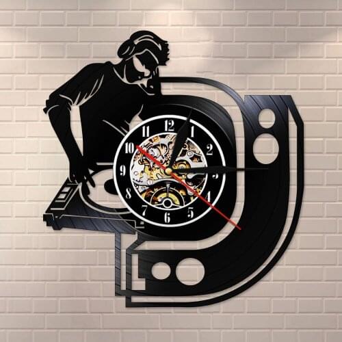 Decorate Your Home With Modern Music Art Dj Mixer Music Vinyl Record Wall Clock Disc Jockey Wall Watch Party Supplies Decoration