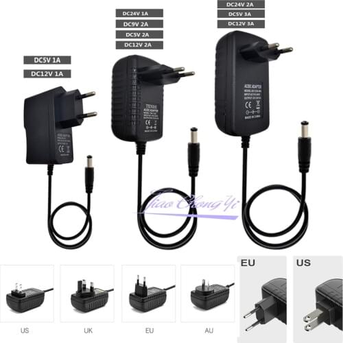 AC110-240V to DC5V 9V 12V 1A 2A 3A Universal Power Adapter Supply Charger adaptor EU US plug for 2835 5050 LED light strip