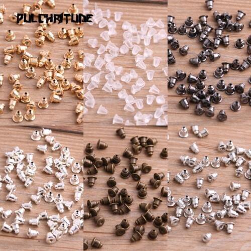200pcs 5*3mm 6 Color Earring Back Plug Cap Nail Accessories Anti-allergic Anti-inflammatory DIY Jewelry Accessories
