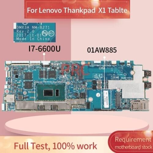 01AW885 For Lenovo Thankpad X1 Tablte I5-8350U 8GB Notebook Mainboard DMX3A NM-B271 SR3L9 DDR4 Laptop motherboard