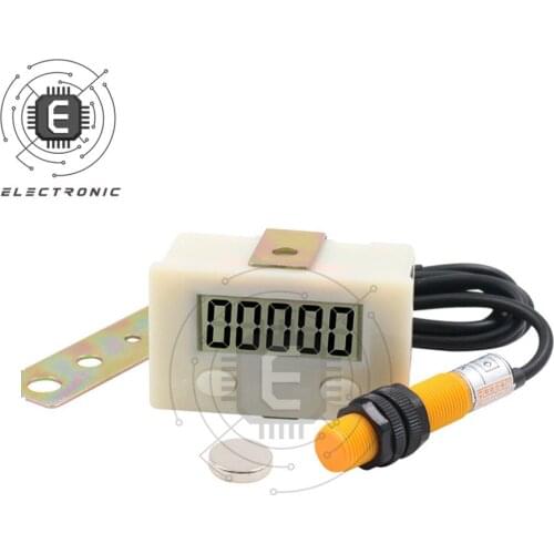 1Pcs 0-99999 LCD Digital Display Electronic Counter Punch Magnetic Induction Proximity Switch Reciprocating Rotary Counter