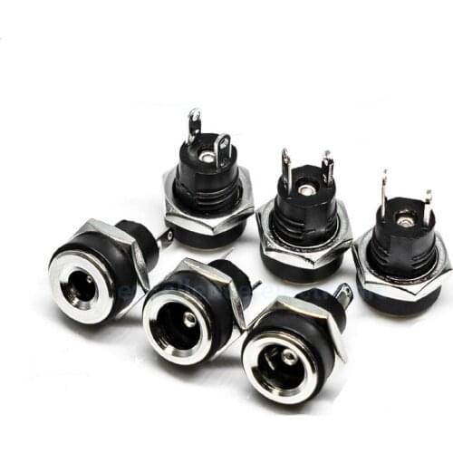 10PCS DC-022B DC022B for DC Power Supply Jack Socket Female Panel Mount Connector 5.5mm x 2.1mm / 5.5mm x 2.5mm / 3.5mm x 1.3mm