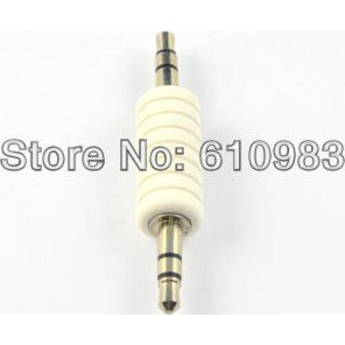 5 pieces/lot) 3.5mm audio dual track adapter 3.5mm male plug to 3.5mm male plug straight connector adapter