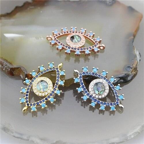 27*15mm 10pcs/lot New fashion cz eyes connector,popular cubic zircon charm, bracelet/necklace accessories jewelry