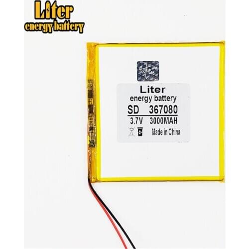 3.7V 3000mAh 367080 Lithium Polymer Li-Po li ion Rechargeable Battery cells For Mp3 MP4 MP5 GPS