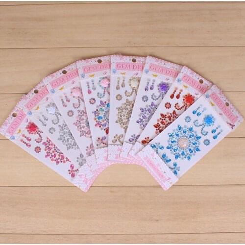 5Pcs Crystal Rhinestones Stickers Phone PC Art Decals DIY Sewing Scrapbooking Crafts Accessory Beauty Stickers Scrapbooking