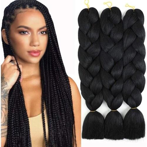 Jumbo Braiding Hair for Women Synthetic Crochet Twist Braids Synthetic Hair Extensions Fibre Jumbo Braids Hair 24 Inches